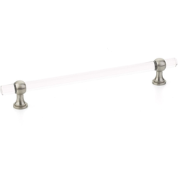 Lumiere 8 Inch Center to Center Adjustable Acrylic Bar Pull, Satin Nickel
