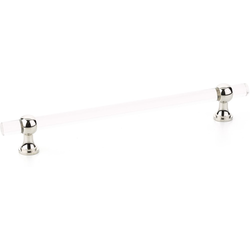 Lumiere 8 Inch Center to Center Adjustable Acrylic Bar Pull, Polished Nickel