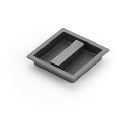 MODO 3-7/8 x 3-7/8 Inch Recessed Cabinet Pull, Gun Metal