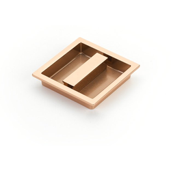 MODO 3-7/8 x 3-7/8 Inch Recessed Cabinet Pull, Polished Rose Gold