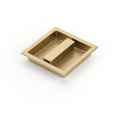 MODO 3-7/8 x 3-7/8 Inch Recessed Cabinet Pull, Signature Satin Brass