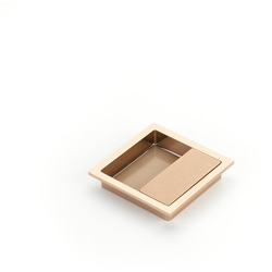 MODO 3-7/8 x 3-7/8 Inch Recessed Cabinet Pull, Polished Rose Gold