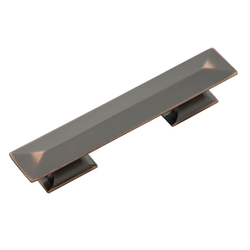 Bungalow 3-3/4 Inch Center to Center Oil Rubbed Bronze Highlighted Cabinet Pull