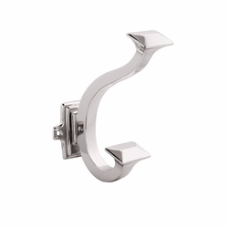 Bungalow Double Coat Hook Polished Nickel