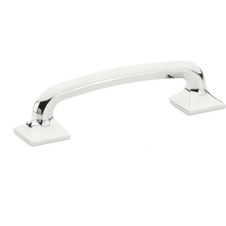 Northport 4 Inch Center to Center Cabinet Pull with Square Base, Polished Chrome