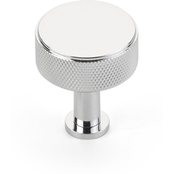 Pub House 1-1/4 Inch Diameter Knurled Cabinet Knob, Polished Chrome