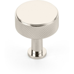 Pub House 1-1/4 Inch Diameter Knurled Cabinet Knob, Polished Nickel