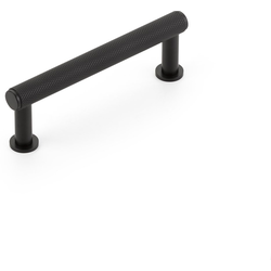 Pub House 3-1/2 Inch Center to Center Knurled Cabinet Pull, Matte Black