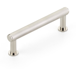 Pub House 3-1/2 Inch Center to Center Knurled Cabinet Pull, Polished Nickel
