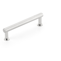Pub House 4 Inch Center to Center Knurled Cabinet Pull, Polished Chrome