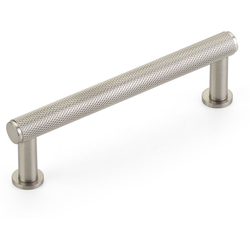 Pub House 4 Inch Center to Center Knurled Cabinet Pull, Brushed Nickel