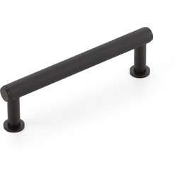 Pub House 4 Inch Center to Center Knurled Cabinet Pull, Matte Black