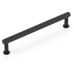 Pub House 6 Inch Center to Center Knurled Cabinet Pull, Matte Black