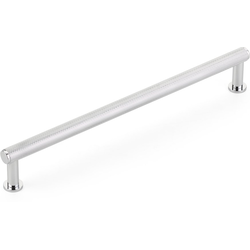 Pub House 8 Inch Center to Center Knurled Cabinet Pull, Polished Chrome