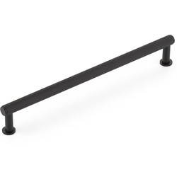 Pub House 8 Inch Center to Center Knurled Cabinet Pull, Matte Black