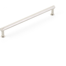 Pub House 8 Inch Center to Center Knurled Cabinet Pull, Polished Nickel