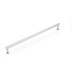 Pub House 12 Inch Center to Center Knurled Cabinet Pull, Polished Chrome
