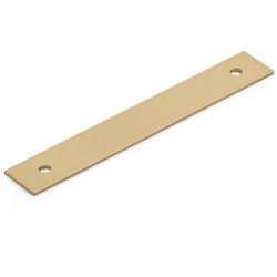 Pub House 4 Inch Center to Center Backplate for Cabinet Pull, Signature Satin Brass