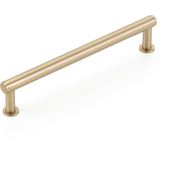 Pub House 6 Inch Center to Center Cabinet Pull, Signature Satin Brass