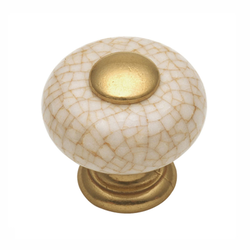 Tranquility Knob 1 inch Diameter Vintage Brown Crackle