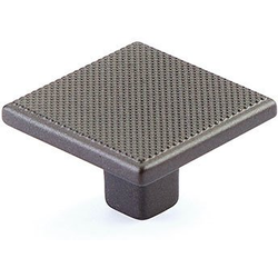 Quadrato 1-3/8 Inch Diameter Square Cabinet Knob, Gun Metal