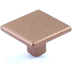 Quadrato 1-3/8 Inch Diameter Square Cabinet Knob, Satin Bronze