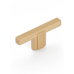 Quadrato 2-1/2 Inch Diameter Cabinet T-Knob, Signature Satin Brass