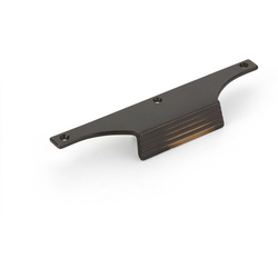 Stradella 3-1/2 Inch Center to Center Cabinet Edge Pull, Antique Bronze