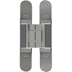  PMI 3-Way Adjustable Invisible Hinge, Door Thickness 1-1-8” (28mm) to 1-7/16” (34mm), Screw Covers Included, 13/16” (22mm) W x 5”(128mm) L x 13/16” (21mm) D Nickel Plated