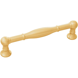 5-1/16 Inch (128mm) Center to Center Fuller Cabinet Pull, Brushed Golden Brass