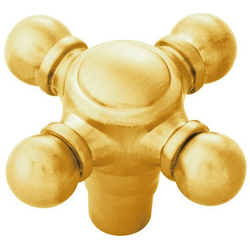 1-11/16 Inch Length Fuller Cabinet Knob, Brushed Golden Brass