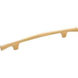 5-1/16 Inch (128mm) Center to Center Olivet Cabinet Pull, Brushed Golden Brass