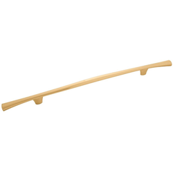 12 Inch Center to Center Olivet Cabinet Pull, Brushed Golden Brass
