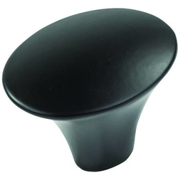 1-7/16 Inch Length Olivet Oval Cabinet Knob, Matte Black