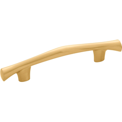 3 Inch Center to Center Olivet Cabinet Pull, Brushed Golden Brass