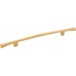 7-9/16 Inch (192mm) Center to Center Olivet Cabinet Pull, Brushed Golden Brass