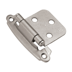 2-5/8 Inch Length Variable Overlay Hinge Pair Satin Nickel Self Close