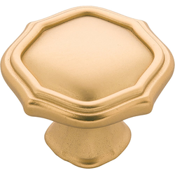 1-1/2 Inch Diameter Trellis Cabinet Knob, Brushed Golden Brass (10 Pack)