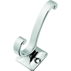 26% OFF 0.75 Inch Center to Center, 2.625 Inch Length Double Coat Hook, Chrome