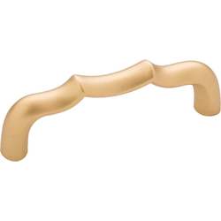 3 Inch Center to Center Trellis Cabinet Pull, Brushed Golden Brass
