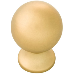 1 Inch Diameter Fuller Round Cabinet Knob, Brushed Golden Brass