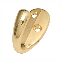 Single Utility Coat Hook Polished Brass
