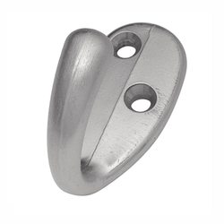 Single Utility Coat Hook Satin Chrome