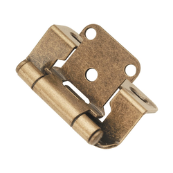 Partial Wrap 1/2 inch Overlay Hinge Pair Antique Brass