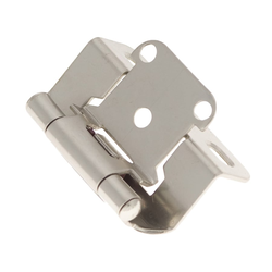 Partial Wrap 1/2 inch Overlay Hinge Pair Satin Nickel