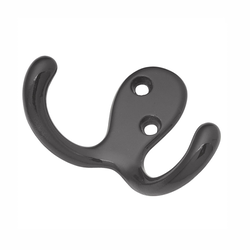 Double Utility Coat Hook Black