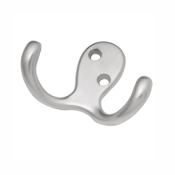Double Utility Coat Hook Satin Chrome