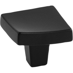 1-1/4 Inch Length Flex Square Cabinet Knob, Matte Black