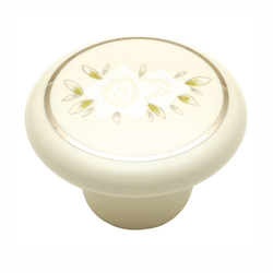 English Cozy Knob 1-1/2 inch Diameter White Flower