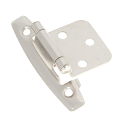 3-3/16 Inch Length Variable Overlay Hinge Pair Satin Nickel Self Close